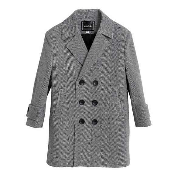 Tiweut Girls Coats Kids Toddler Baby Boys Winter Thickened Coat Elegant Notched Double Breasted Jacket Fall Clothes Blouses 1-2 Y