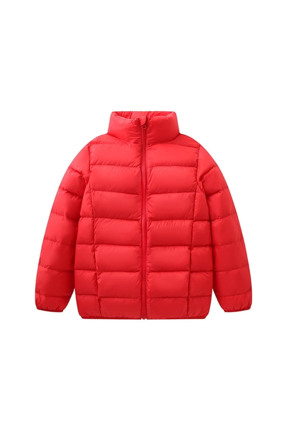 Girls Down Jackets Winter Children Loose Fit Zipper Windproof Warm Hooded Coat Clothes 12-18 M