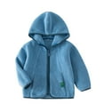 thumbnail image 1 of Tiweut Girls Tops Boys and Toddlers' Polar Full Zip Long Sleeve Hooded Jacket Coat for Girl Sky Blue,11-12 Y, 1 of 4