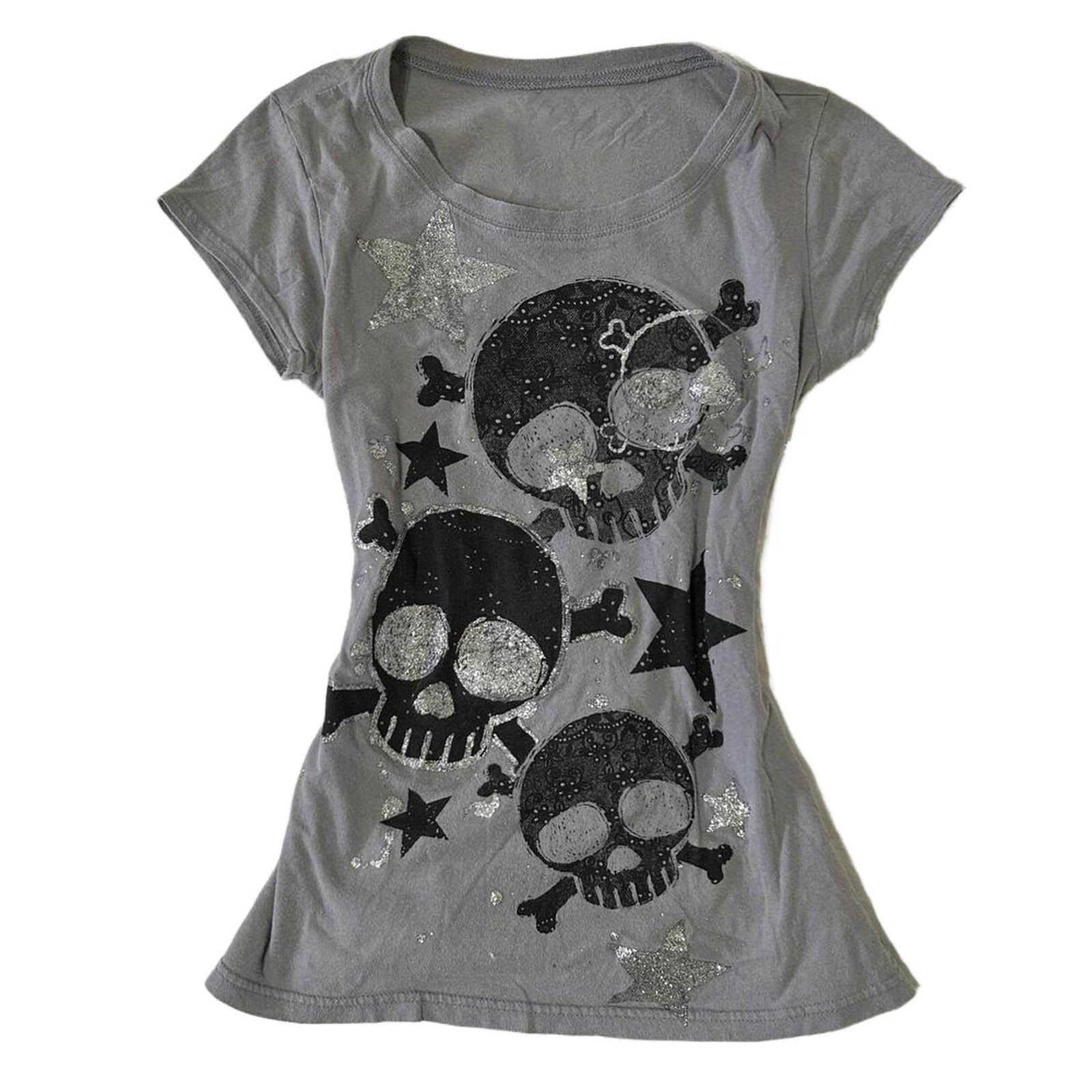 Playeras grunge para mujer, estilo vintage de los 2000, gráficos Y2K, manga corta, góticas, emo, ropa de calle