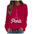 thumbnail image 1 of Tiweut Hoodies Women Letter Print Pullover Long Sleeve Crewneck Sweatshirt Athletic Tops, 1 of 4