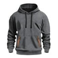 thumbnail image 1 of Tiweut Hoodies for Mens Hoodies Pullover Hooded Long Sleeve Drawstring Soft Fleece Lined Sweatshirt Warm Outdoor Sports Tops Dark Gray,2XL, 1 of 3