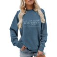 thumbnail image 1 of Tiweut I Will Walk By Faith Even When I Cannot See Sweatshirt for Women Christian Shirts Long Sleeve Crewneck Pullover,Navy,L, 1 of 4