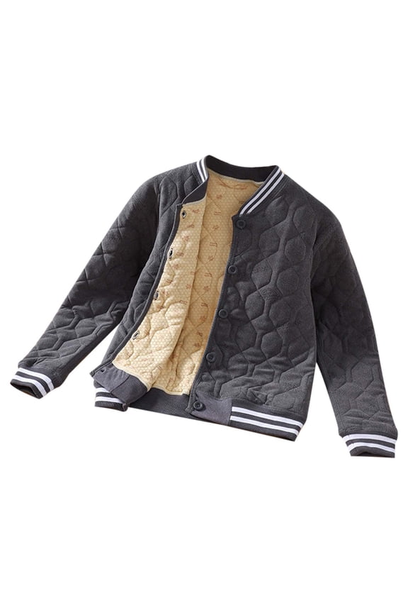 Jackets for Girls Down Coat Lightweight Boy and Girl Baseball Jacket Button Long Sleeve Patchwork Crewneck Fashion Winter Snowsuit Tops 15-16 Y