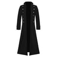 thumbnail image 1 of Tiweut Jackets for Mens Mens Retro Medium Long Sleeve Button Steam Punk Style Coat Tops Black,L, 1 of 4