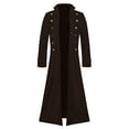 thumbnail image 1 of Tiweut Jackets for Mens Mens Retro Medium Long Sleeve Button Steam Punk Style Coat Tops Brown,S, 1 of 4