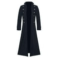 thumbnail image 1 of Tiweut Jackets for Mens Mens Retro Medium Long Sleeve Button Steam Punk Style Coat Tops Navy,2XL, 1 of 8