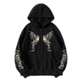 thumbnail image 1 of Tiweut Jackets for Womens Butterfly Print Y2K Pullover Oversized Gothic Hop Long Sleeve Hooded Loose Fit Sweatshirt Regular Tops Black,L, 1 of 7