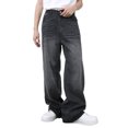 thumbnail image 1 of Tiweut Jeans for Men Mens Washed Denim Pants Long Wide Leg High Waist Loose Fit Thin Trousers for Man Grey,S, 1 of 6