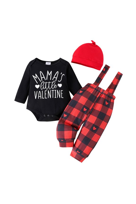 Kid Outfits Fashion Bow Letter Print Bodysuit Suspenders 2 Set Clothing Set