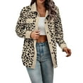 thumbnail image 1 of Tiweut Leisure Jackets for Womens Button Down Long Sleeve Oversized Leopard Print Corduroy Loose Fit Coat with Pockets Blouses Beige,L, 1 of 6