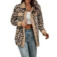 thumbnail image 1 of Tiweut Leisure Jackets for Womens Button Down Long Sleeve Oversized Leopard Print Corduroy Loose Fit Coat with Pockets Blouses Brown,L, 1 of 6