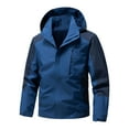 thumbnail image 1 of Tiweut Leisure Jackets for Womens Windbreak Outdoor Windproof Water Lightweight Long Sleeve Hooded Zipper Color Block Coat Blouses Z1 Dark Blue,3XL, 1 of 4