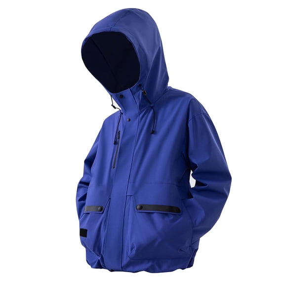 Tiweut Men's Leisure Windbreaker Jackets Mens Lightweight Outdoor Sports Hiking Long Sleeve Hooded Raincoat Windproof Breathable Softshell Coat Regular Blouses Blue,2XL