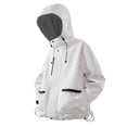 thumbnail image 1 of Tiweut Men's Leisure Windbreaker Jackets Mens Lightweight Outdoor Sports Hiking Long Sleeve Hooded Raincoat Windproof Breathable Softshell Coat Regular Blouses White,4XL, 1 of 8