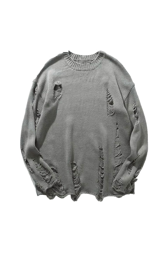 Men's Sweaters Fall and Winter Fashion Wool Sweater Long Sleeve Round Neck Pullover Bottoming Knitted Solid Color Regular Tops Grey,M