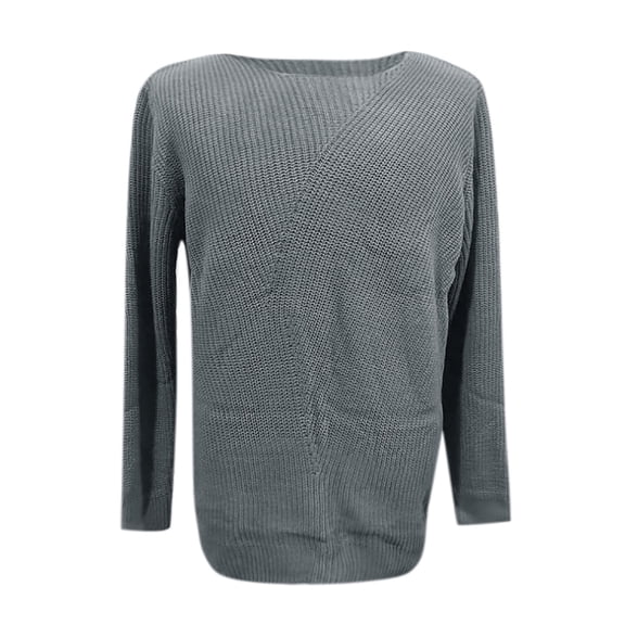 Tiweut Men's Sweaters Fall and Winter Loose Fit Crewneck Knit Sweater Long Sleeve Pullover Blouses Grey,S