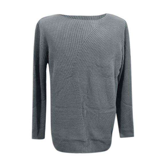 Tiweut Men's Sweaters Fall and Winter Loose Fit Crewneck Knit Sweater Long Sleeve Pullover Blouses Grey,S