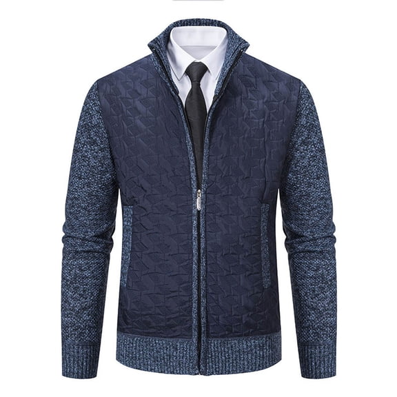 Tiweut Men's Sweaters Jackets Sweater Stand Collar Long Sleeve Winter Fashion Business Man Tops GY1,L