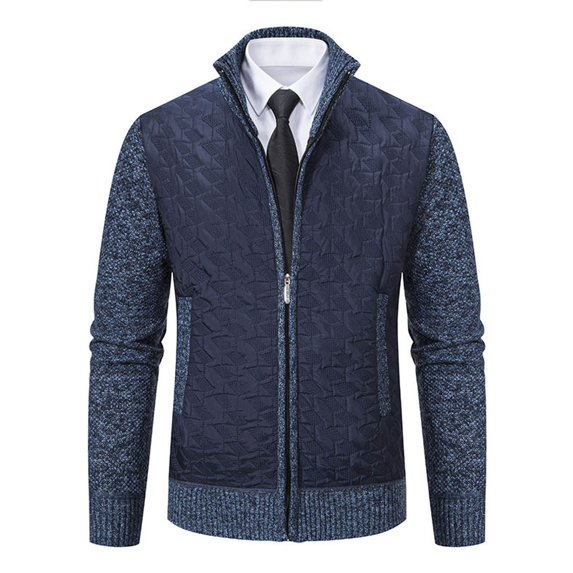 Tiweut Men's Sweaters Jackets Sweater Stand Collar Long Sleeve Winter Fashion Business Man Tops GY1,XL