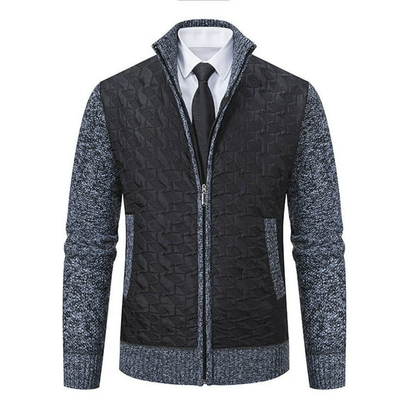 Tiweut Men's Sweaters Jackets Sweater Stand Collar Long Sleeve Winter Fashion Business Man Tops GY3,L