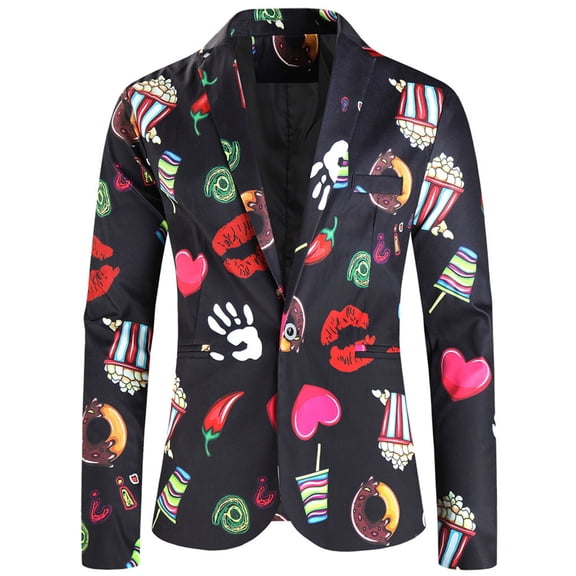 Tiweut Mens Floral Blazer Jacket Valentine's Day Paisley Tuxedo Suit Party Dress Coat,Black
