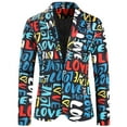 thumbnail image 1 of Tiweut Mens Floral Blazer Jacket Valentine's Day Paisley Tuxedo Suit Party Dress Coat,Blue, 1 of 9