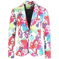 thumbnail image 1 of Tiweut Mens Floral Blazer Jacket Valentine's Day Paisley Tuxedo Suit Party Dress Coat,Pink, 1 of 9