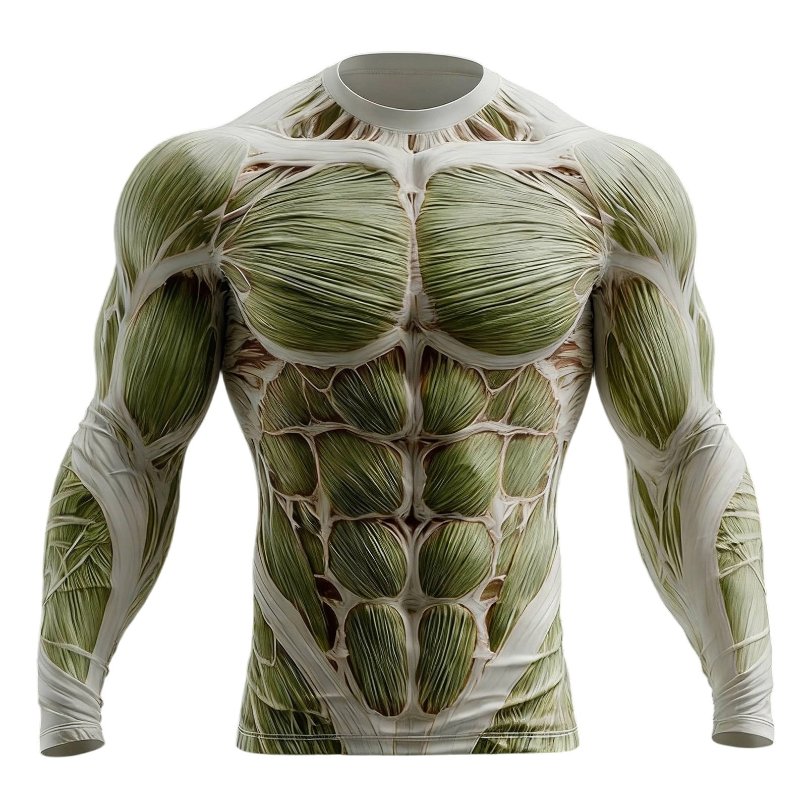 Muscle Compression Cloth Tiweut Mens Muscle Compression T Shirt Long Sleeve Rib Cage 3D Print ...