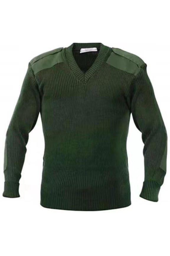 Mens Sweaters Winter Sweatshirts Long Sleeve V Neck Plus Size Warm Solid Color Man Tops Army Green,2XL