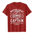 thumbnail image 1 of Tiweut Motor Boat Captain T Shirt for Women Funny Graphic Print Short Sleeve Tops,Red, 1 of 2