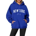 thumbnail image 1 of Tiweut New York Hoodie For Women Y2K Fall Pattern Oversized Hooded Sweatshirts Long Sleeve Cozy Drawstring Pullover Tops,A-Blue,Blue, 1 of 4