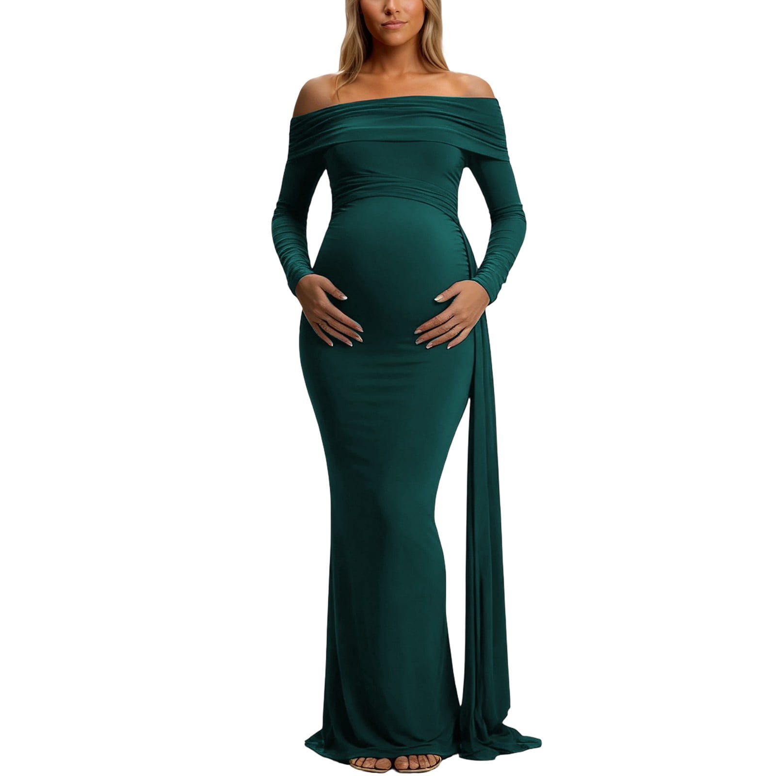 emerald green floor length dress A-Line Cocktail Dresses Elegant Formal Wedding Guest Tea Probrico 2.5 inch (64mm) Size:UK S Cocktail & Party Styles