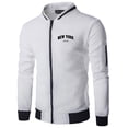 thumbnail image 1 of Tiweut Outdoor Jackets for Men Lightweight Stylish Printed Jacket Zipper Slim Fit Activities Clothing White,L, 1 of 2