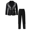 thumbnail image 1 of Tiweut Outfit Boys Kids Performance Party Pleated Sequin Jacket and Pants Clothes Suit,4-5 Y, 1 of 8