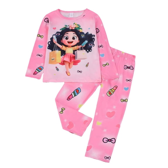 Tiweut Outfit for Boys Glow In the Dark Kids Pajama Boy and Girl Long Sleeve and Pants Butterfly Printed Clothing,5-6 Y
