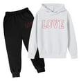 thumbnail image 1 of Tiweut Outfits for Girls Girl Kids Boys Hooded Tracksuit Unisex Two Piece Fall Winter Long Sleeve Hoodie Sweatshirt Sweatpants Set Regular Clothing 12-13 Y, 1 of 3