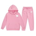 thumbnail image 1 of Tiweut Outfits for Boy and Girl 2 Piece Loose Hoodie and Sweatpants Unisex Sportswear Suit, 1 of 5