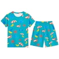 thumbnail image 1 of Tiweut Outfits for Boys Cartoon Print Short Sleeve Crewneck Tops and Shorts Comfortable Stylish Toddler Kids Relaxed Fit Boy's Clothes Suits 12-13 Y, 1 of 2