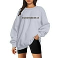 thumbnail image 1 of Tiweut Oversized Christian Sweatshirt Women Faith Over Fear Sweater Christian Religious Sayings Pullover Long Sleeve Shirt,Grey,M, 1 of 5