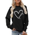 thumbnail image 1 of Tiweut Personalized Granny Women's Grandma Nana Mimi Gigi With Heart Graphic Crewneck Sweatshirt Grandma Gift Mothers Day,A-Black,Black, 1 of 4