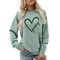 thumbnail image 1 of Tiweut Personalized Granny Women's Grandma Nana Mimi Gigi With Heart Graphic Crewneck Sweatshirt Grandma Gift Mothers Day,A-Green,Green, 1 of 4