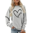 thumbnail image 1 of Tiweut Personalized Granny Women's Grandma Nana Mimi Gigi With Heart Graphic Crewneck Sweatshirt Grandma Gift Mothers Day,A-Light Gray,Light Gray, 1 of 4