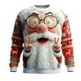 thumbnail image 1 of Tiweut Santa Christmas Sweaters for Men 2025 Funny Christmas Sweatshirts Crewneck 3D Printed Xmas Holiday Pullover Shirts for Couple,Watermelon Red,2XL, 1 of 3