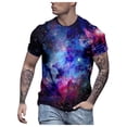 thumbnail image 1 of Tiweut Short Sleeve T Shirt for Men 3D Digital Print Starry Sky Crew Neck Tops, 1 of 5