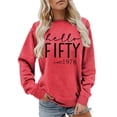 thumbnail image 1 of Tiweut Sweatshirt Women Letter Print Sweatshirt Long Sleeve Loose Pullover Crew Neck Lady Tops, 1 of 4