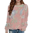 thumbnail image 1 of Tiweut Sweatshirt for Women Floral Print Sweatshirt Loose Pullover Hoodless Crewneck Long Sleeve Tops, 1 of 4