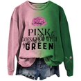 thumbnail image 1 of Tiweut Sweatshirt for Women Pink Green Musical Movie Fall Crew Neck Long Sleeve Pullover, 1 of 3