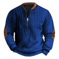 thumbnail image 1 of Tiweut Sweatshirts for Men Western Aztec Ethnic Print Vintage Top Long Sleeve Shirt Stand Collar Button Down Pullover Coat,A-Blue,Blue, 1 of 2