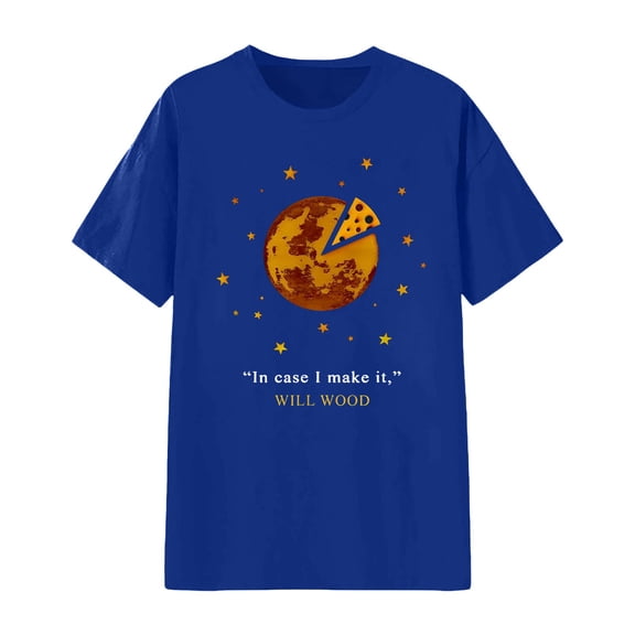 Tiweut T Shirt Women Vintage Funny in Case I Make It Classic Will Wood Letter Print Tops,Blue